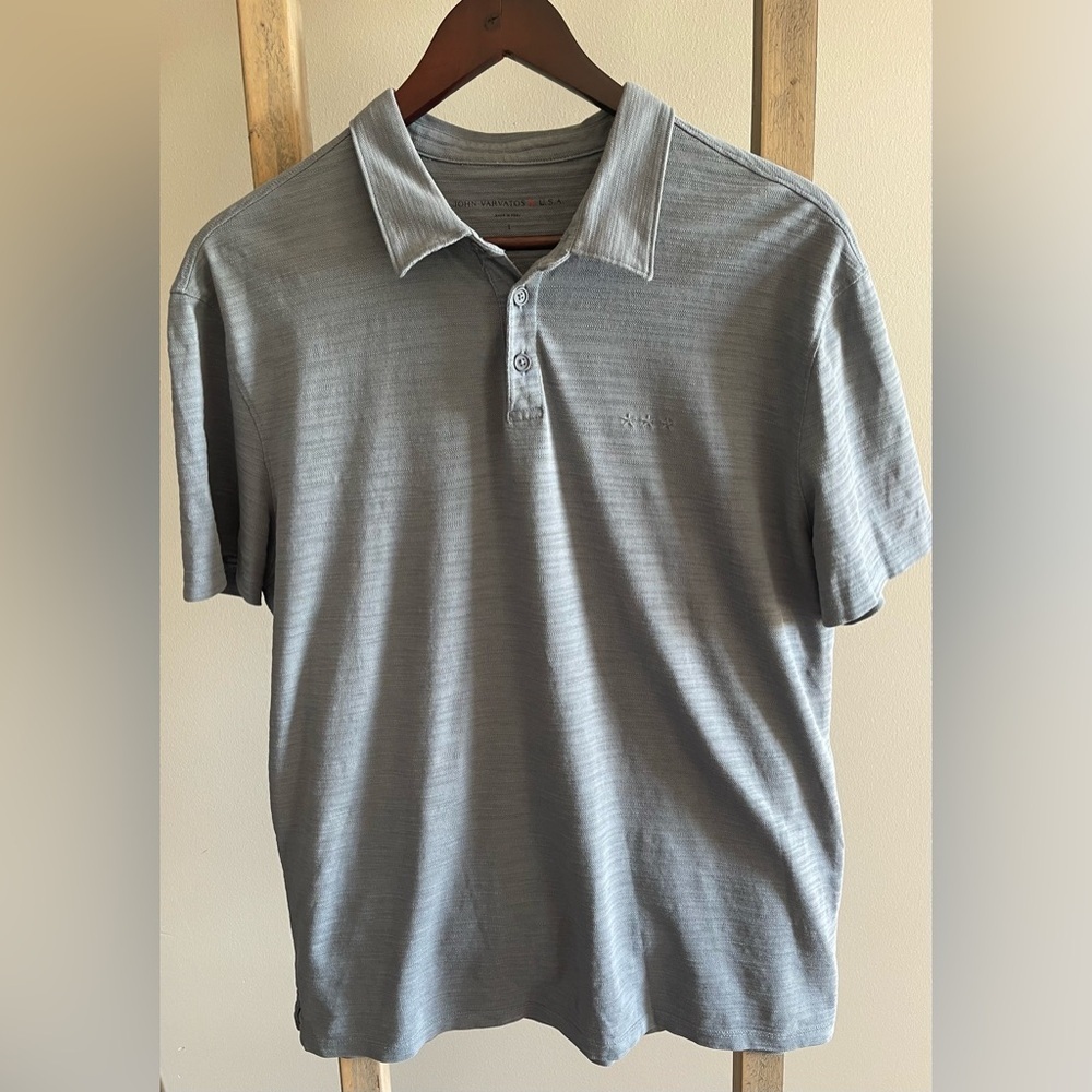 john varvatos men's blue polo shirt